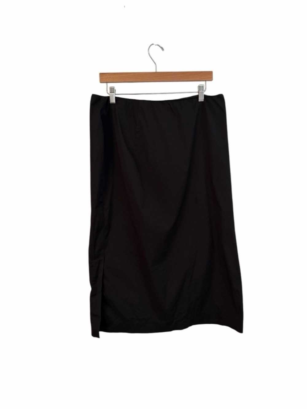 Lafayette 148 New York Black A-Line Midi Skirt Size 12 Minimalist Work Office - Picture 2 of 5